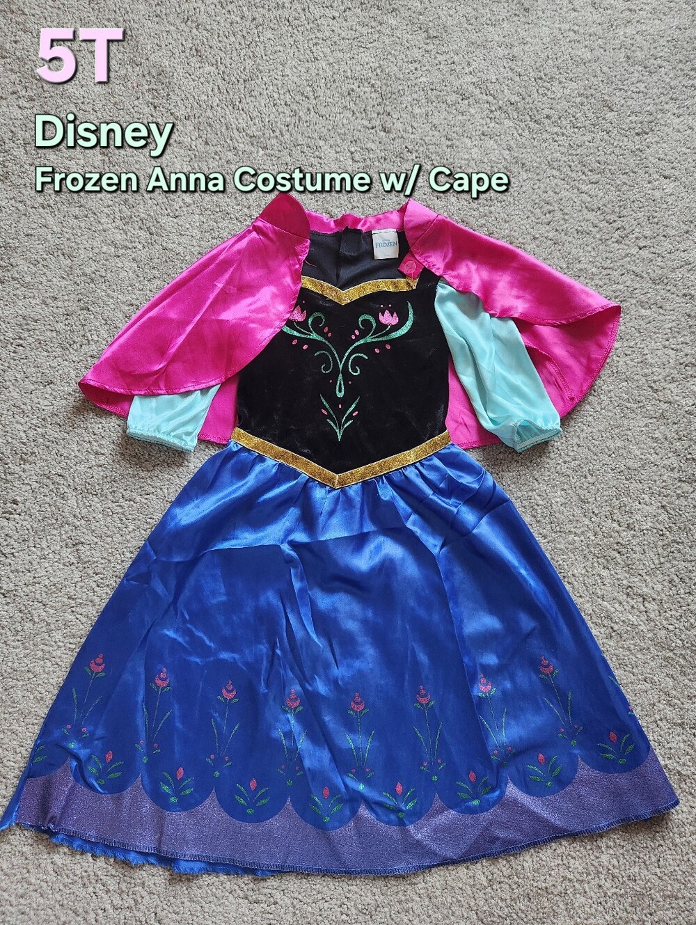 Disney Frozen Anna Costume with Removable Cape